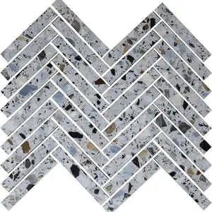 Melange Sugar 5/8"x4" Herringbone Mosaic