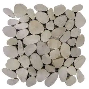 Natural Stone Pebbles Oval / White