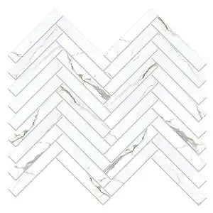 Renown White Herringbone Mosaic