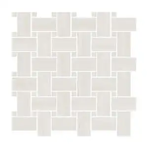 Resplendent Bianco Dolomite Basketweave Mosaic