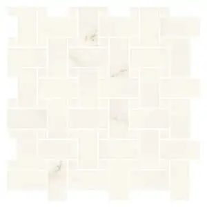 Resplendent Calacatta Apuano Basketweave Mosaic
