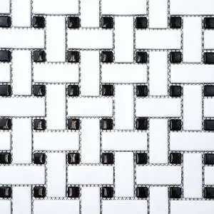 San Marino Enamel Mosaics Black Basketweave
