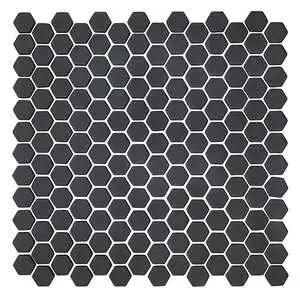 San Marino Enamel Mosaics Black Hexagon
