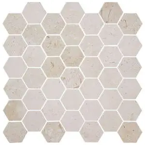 Tumbled Natural Stone Irish Cream 2" Hexagon
