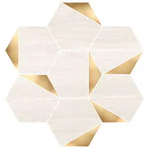 TINO BIANCO ESAGONA T7 TRIANGOLI ORO