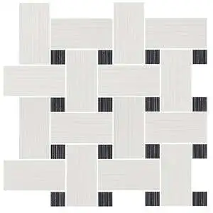 Tremolo Bianco Basketweave Mosaic