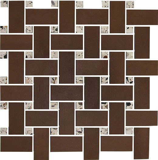 Chroma Pale Red Basketweave Mosaic