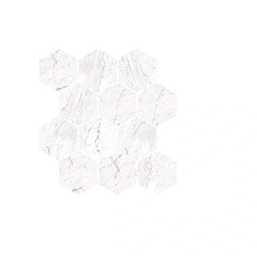 Dynasty Carrara White Polished 3" Hexagon Mosaic