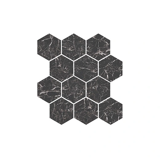 Dynasty Marmo Nero Polished 3" Hexagon Mosaic