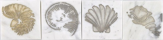 Gascogne Beige 2"x2" Engarved Dot