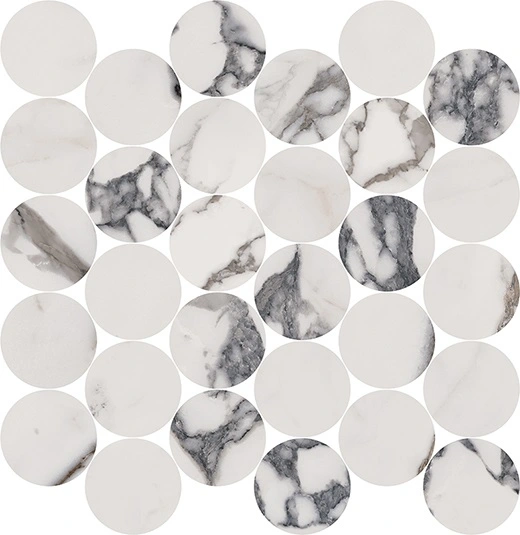 Indulge Arabescato Matte 2.5" Circle Mosaic