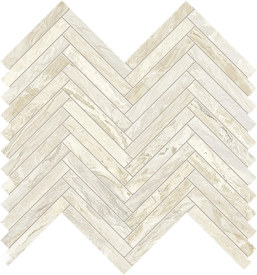 Jewelstone Ivory Polished 5/8"x4" Herringbone