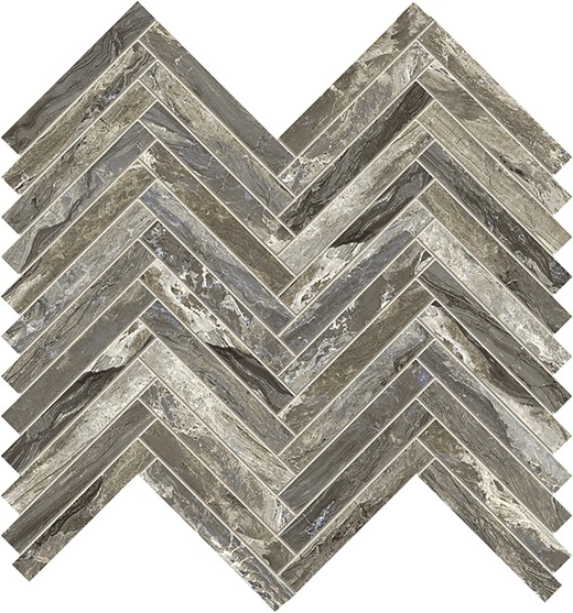 Jewelstone Taupe Polished 5/8"x4" Herringbone
