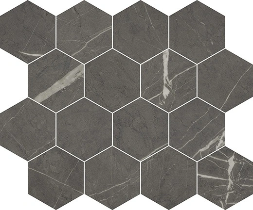 Luxury Sovereign Gray Matte 3"x3" Hexagon Mosaic