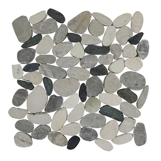 Natural Stone Pebbles Sliced Cool Blend
