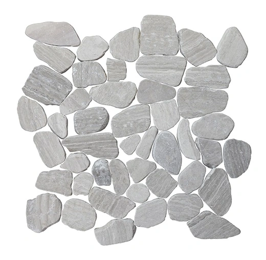 Natural Stone Pebbles Sliced Wood