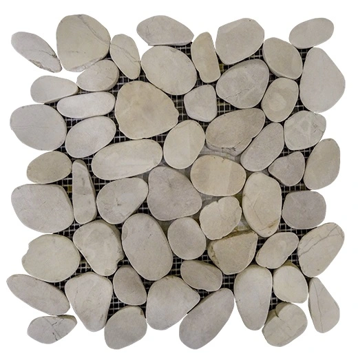 Natural Stone Pebbles Oval / White