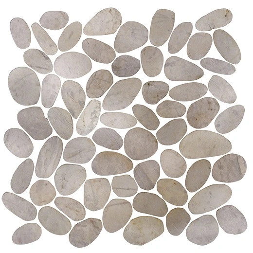 Natural Stone Pebbles Oval/ Light Grey