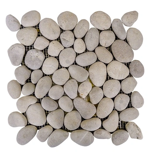Natural Stone Pebbles Round/ Light Grey