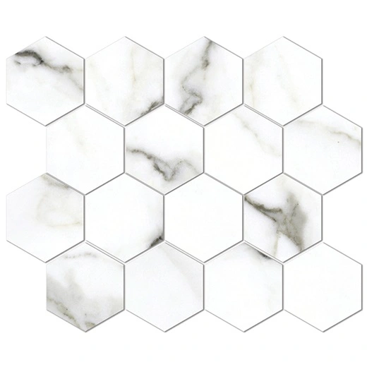 Renown White 3" Hex Mosaic