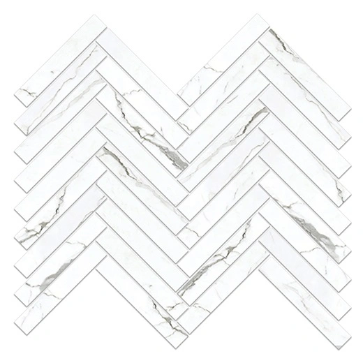 Renown White Herringbone Mosaic