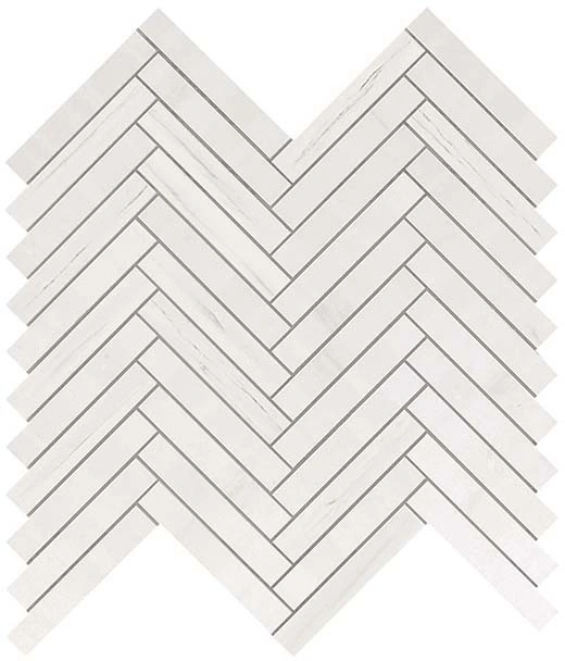 Resplendent Bianco Dolomite Herringbone Mosaic