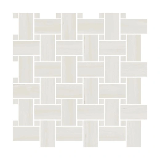 Resplendent Bianco Dolomite Basketweave Mosaic