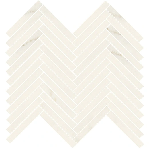 Resplendent Calacatta Apuano Herringbone Mosaic