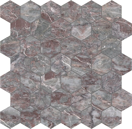 Sereno Burgundy 2" Hexagon