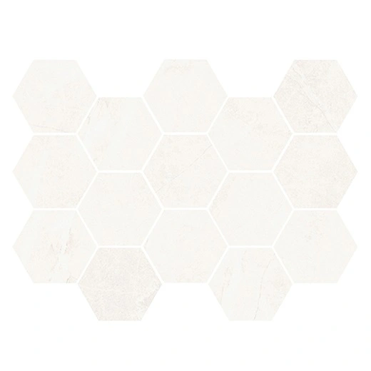 Silk White Hex Mosaic