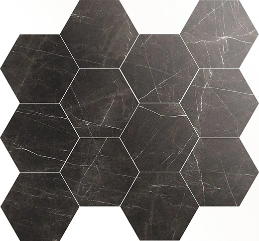 Splendor Nero Marquina Polished 3" Hex