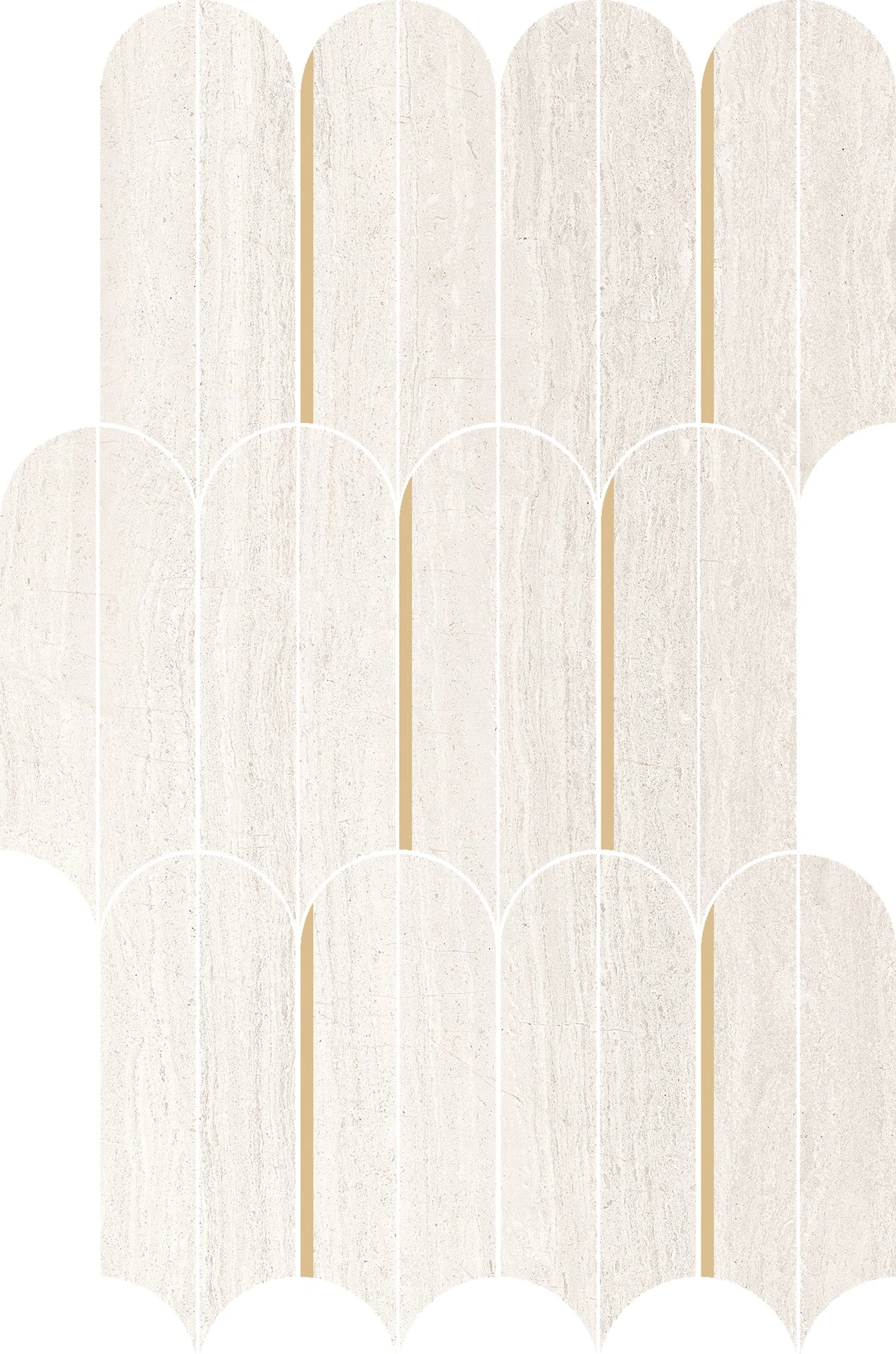 TINO BIANCO MOSAICO VENTAGLI ORO