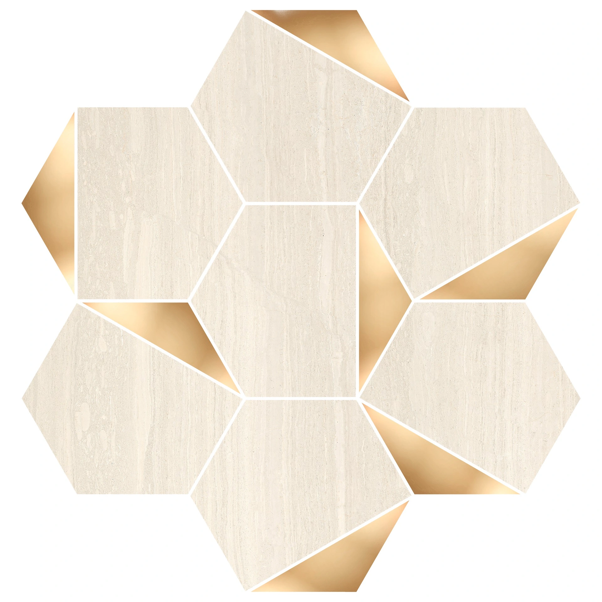 TINO AVORIO ESAGONE T7 TRIANGOLI ORO