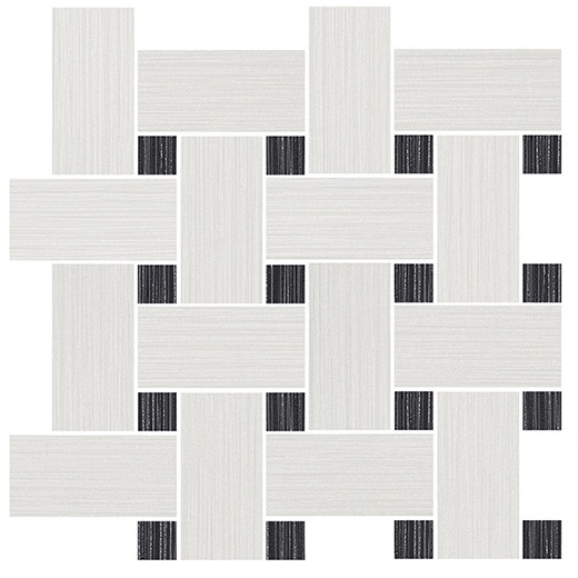 Tremolo Bianco Basketweave Mosaic