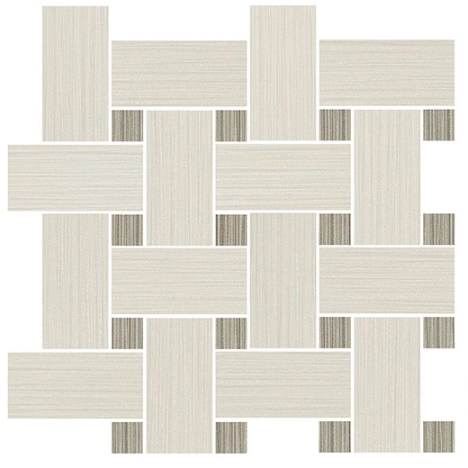 Tremolo Crema Basketweave Mosaic