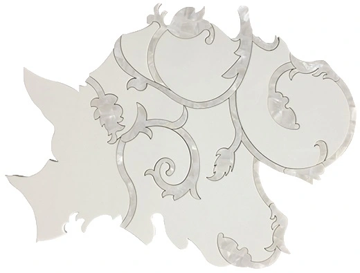 Vine Leaf Mosaic Crystal White