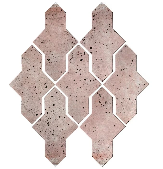Artillo Arabesque Pattern 2A Concrete Tile Rosa White Wash
