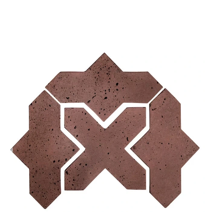 Artillo Arabesque Pattern 2B Concrete Tile City Hall Red