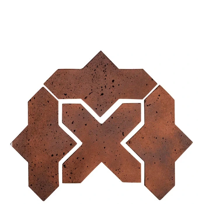 Artillo Arabesque Pattern 2B Concrete Tile Red Flash