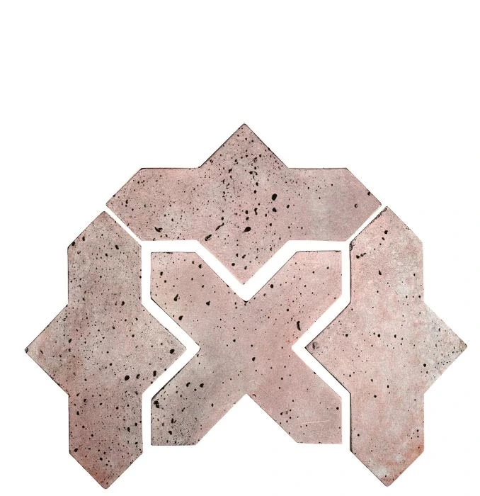 Artillo Arabesque Pattern 2B Concrete Tile Rosa White Wash