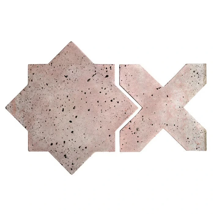 Artillo Arabesque Pattern 2C Concrete Tile Rosa White Wash