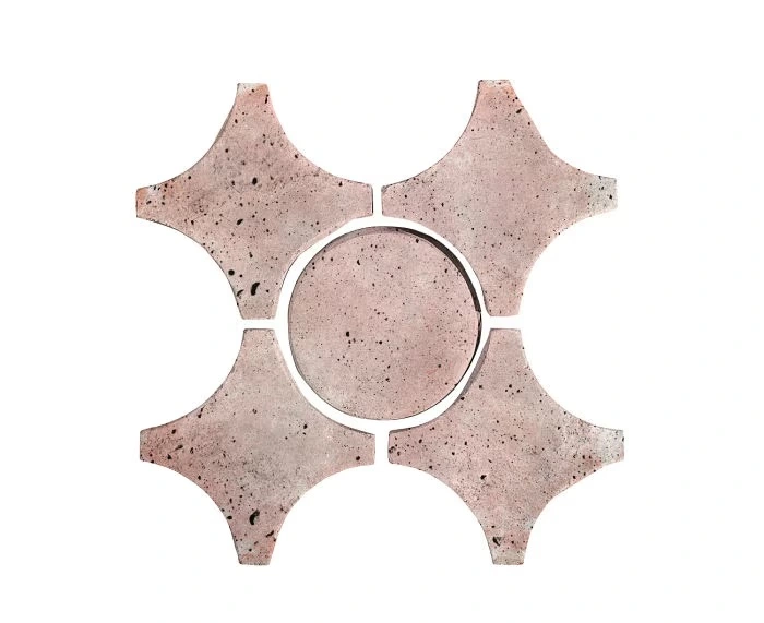 Artillo Arabesque Pattern 9A Concrete Tile Rosa White Wash