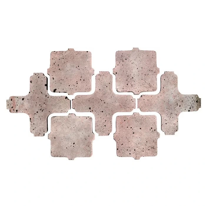 Artillo Arabesque Pattern 11A Concrete Tile Rosa White Wash