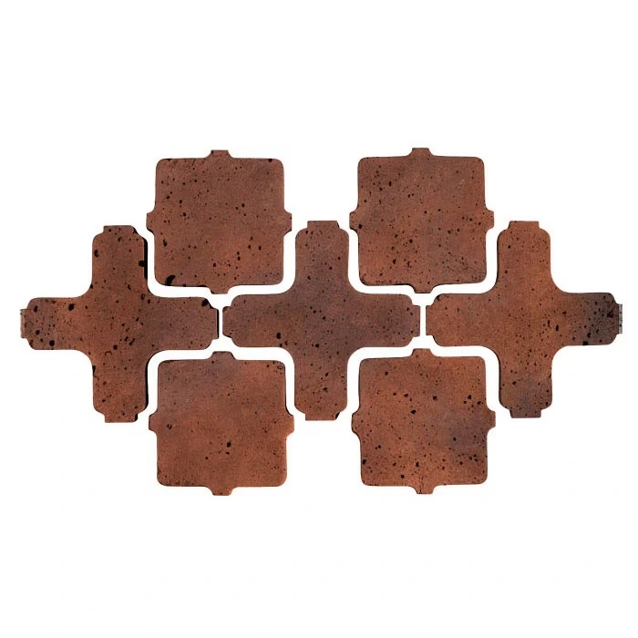 Artillo Arabesque Pattern 11A Concrete Tile Red Flash