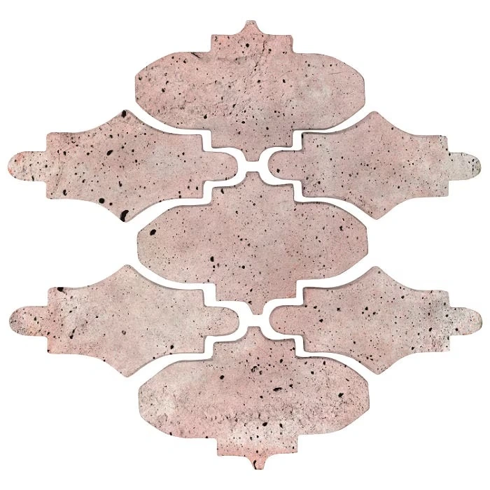 Artillo Arabesque Pattern Mini 14 Concrete Tile Rosa White Wash