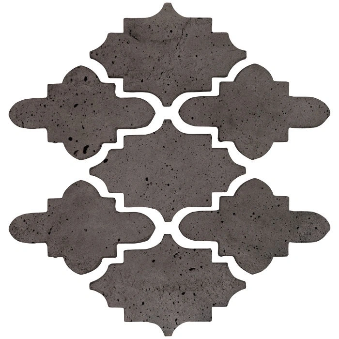 Artillo Arabesque Pattern Mini15 Concrete Tile Charcoal