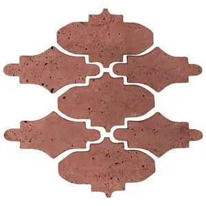 Artillo Arabesque Pattern Mini 14 Concrete Tile Spanish Inn Red