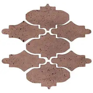 Artillo Arabesque Pattern Mini 14 Concrete Tile Sangria
