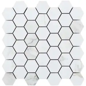 Malaysia Calacatta Dorado Matte 2 x 2 Hexagon Mosaic Malaysia Calacatta Dorado Matte 2 x 2 Hexagon Mosaic