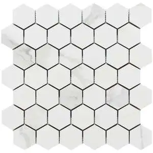 Malaysia Calacatta Dorado Polished 2 x 2 Hexagon Mosaic